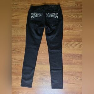 Miss Me Black Skinny Jeans with Embellished Pockets